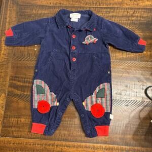 Baby vintage cars coveralls size 6-9 month